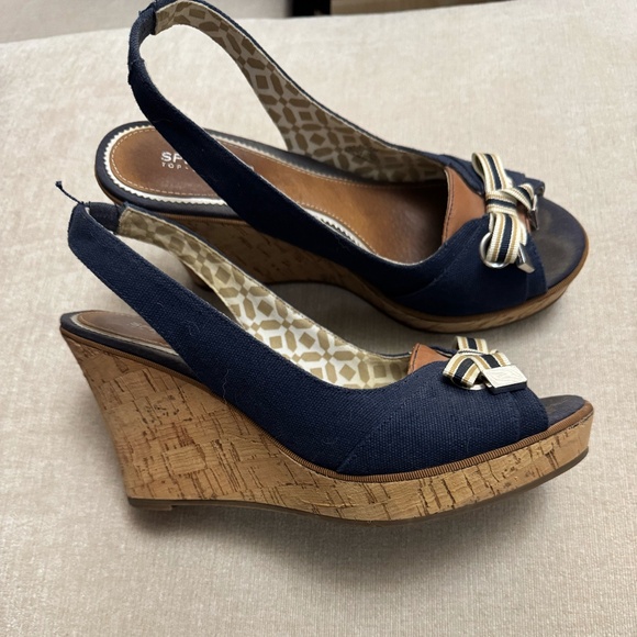 Sperry Top Sider Wedge Open Toe Heels Size 7.5 - Picture 2 of 5